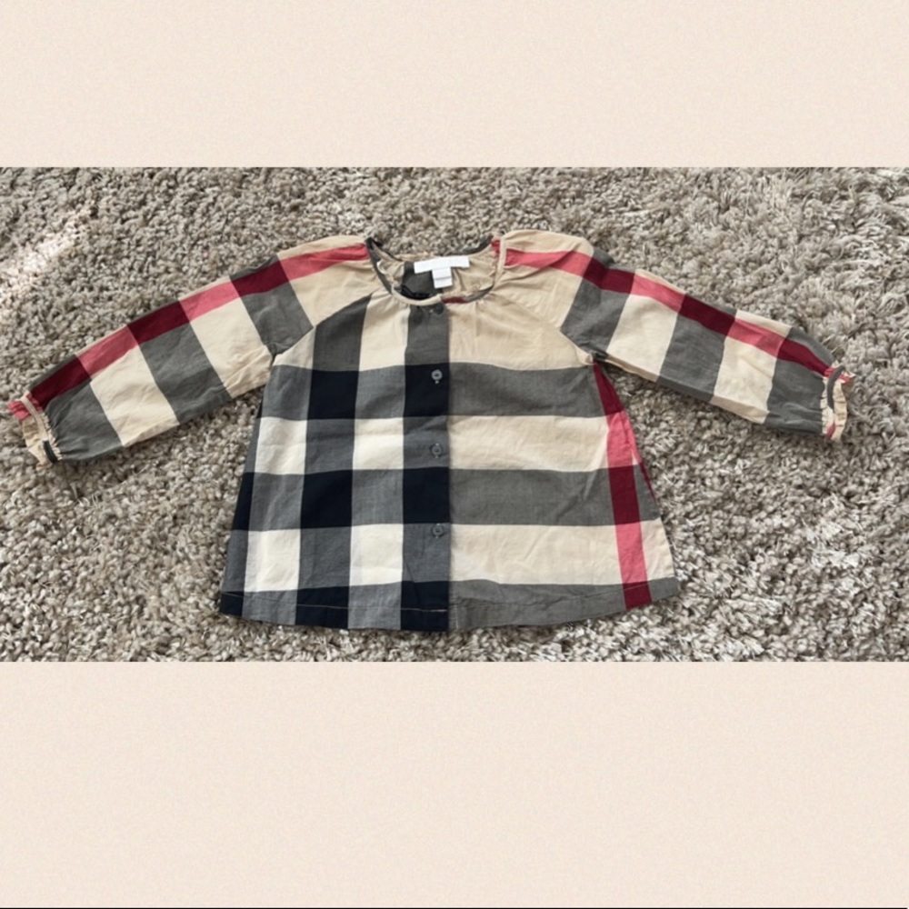 Authentic! Girls 18M Burberry nova check long sleeve swing shirt! Adorable!
